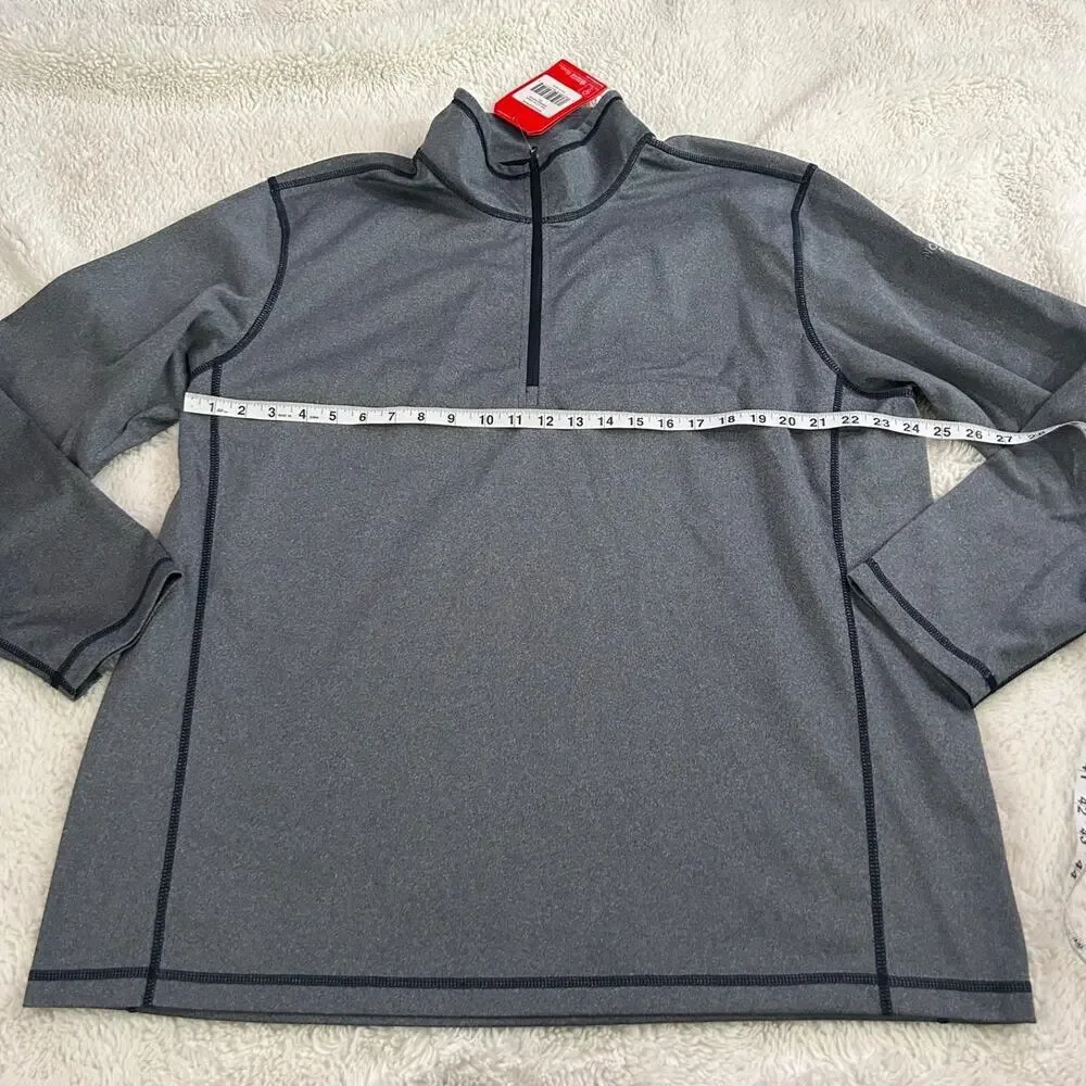 NWT North Face Sweater Mens 2XL Gray Tech 1/4 Zip Fleece Pullover Outdoors Hikin